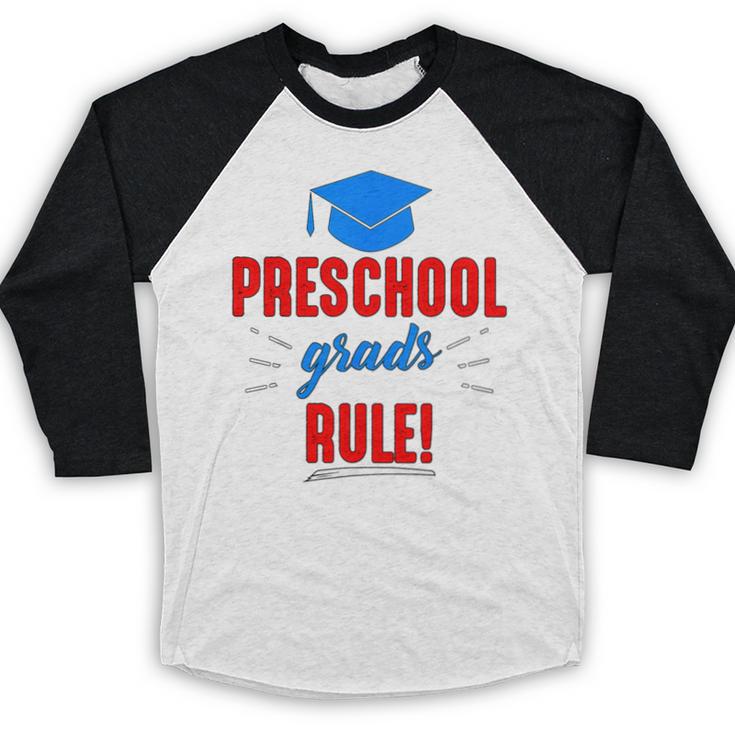 Preschooler Graduation Grad Cap Preschool Grads Rule Baseball Raglan Shirt