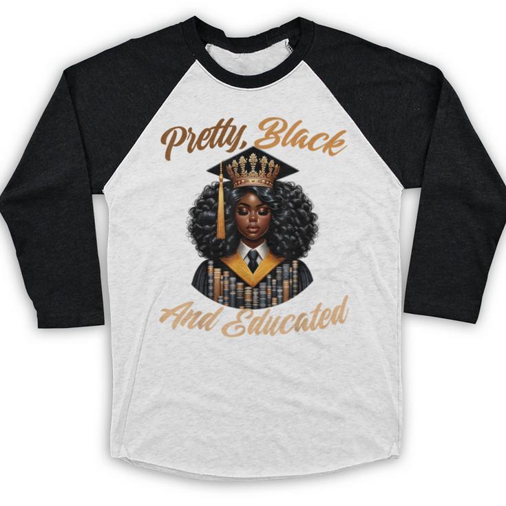 Pretty Educated African American Graduation Class 2024 Baseball Raglan Shirt