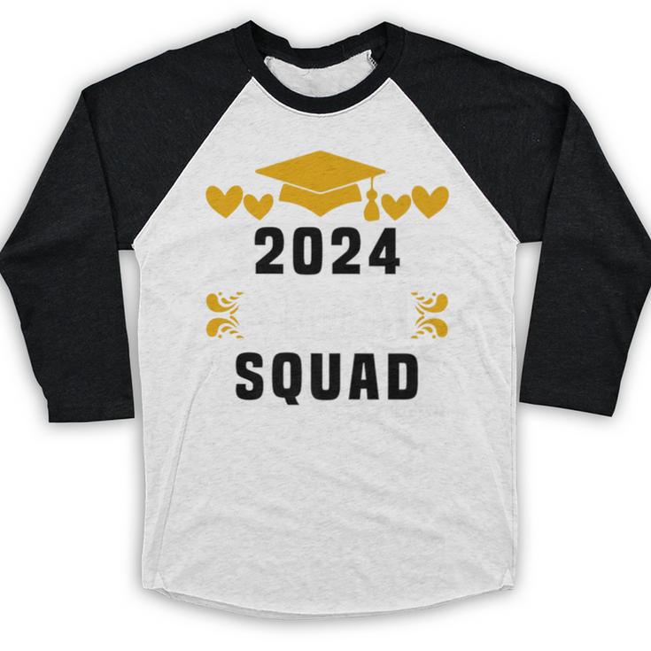 Prom Squad 2024 High School Graduation Party Premium Baseball Raglan Shirt