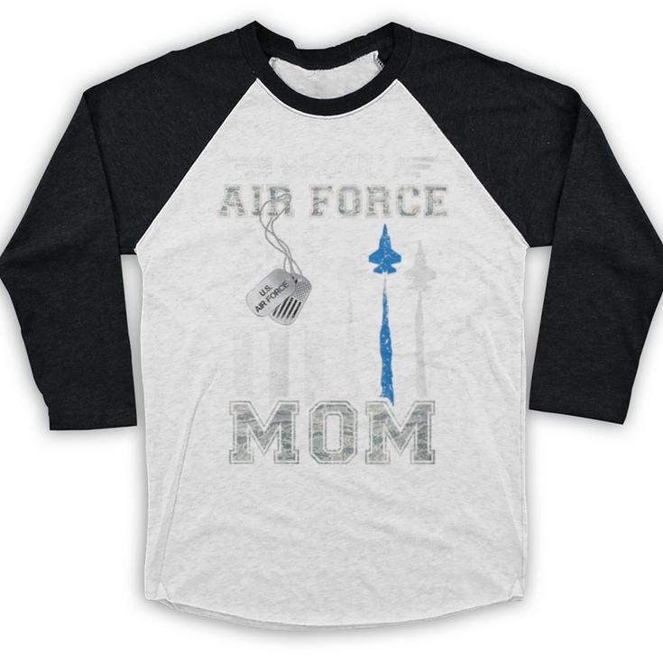 Proud Air Force Mom US Air Force Graduation Mom Baseball Raglan Shirt