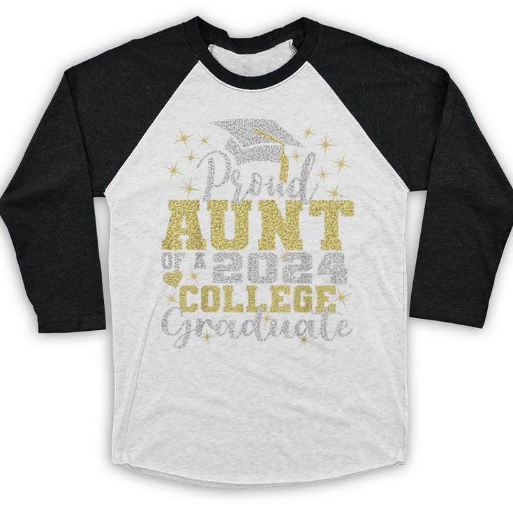 Proud Aunt Of 2024 College Graduate Family 24 Graduation Baseball Raglan Shirt