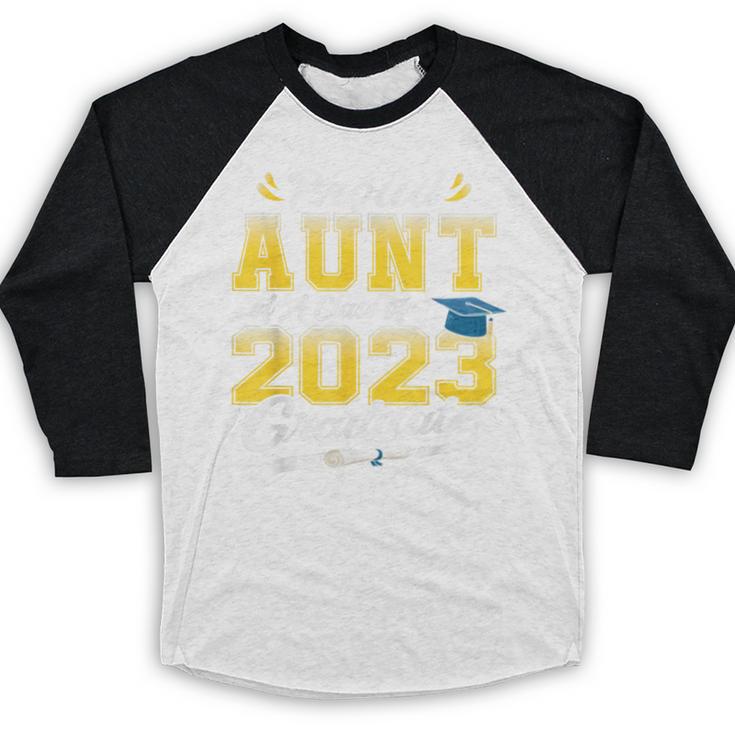 Proud Aunt Of a Class Of 2023 Graduate Senior Graduation Baseball Raglan Shirt