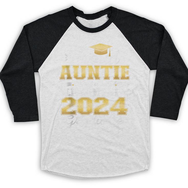 Proud Auntie Of 5th Grade Graduate 2024 Family Graduation Baseball Raglan Shirt