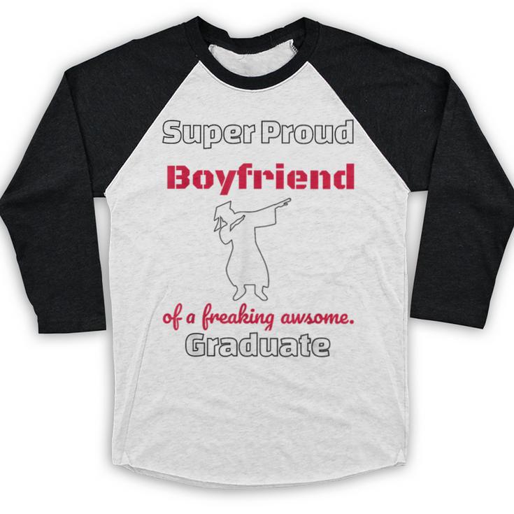 Proud Boyfriend Of 2018 Graduate Dabbing Graduation Baseball Raglan Shirt