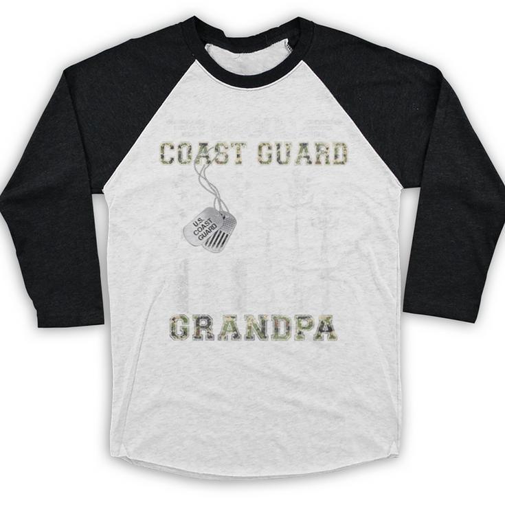 Proud Coast Guard Grandpa US Coast Guard Graduation Grandpa Baseball Raglan Shirt