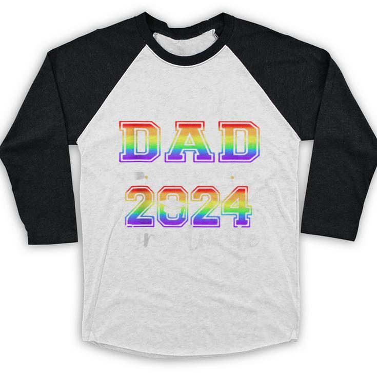 Proud Dad Of 2024 Graduate Class 2024 Graduation Family Baseball Raglan Shirt