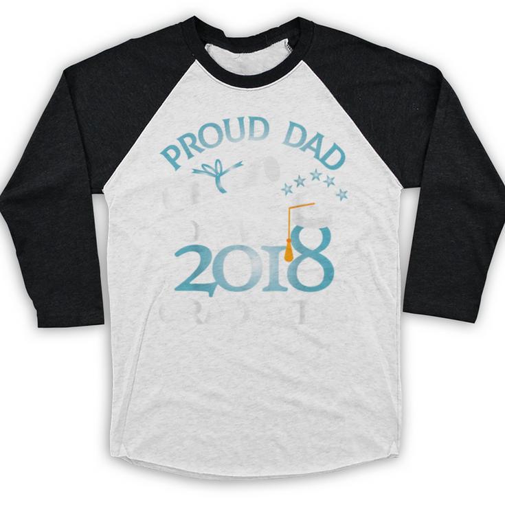 Proud Dad Of Two 2018 Graduates Twin Dads Graduation Baseball Raglan Shirt