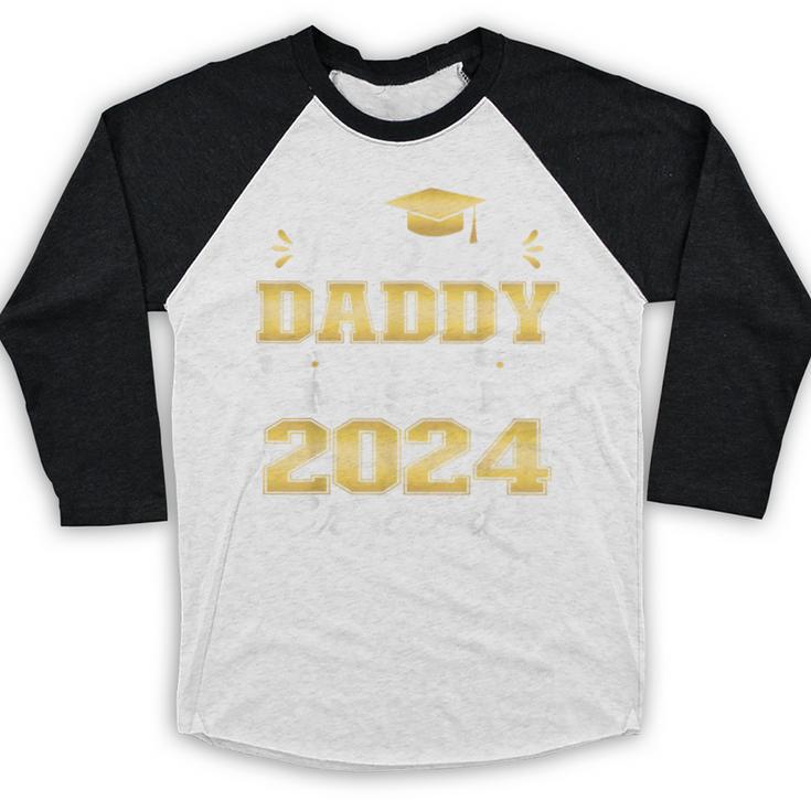 Proud Daddy Of 2024 Class Master Graduate Family Graduation Baseball Raglan Shirt