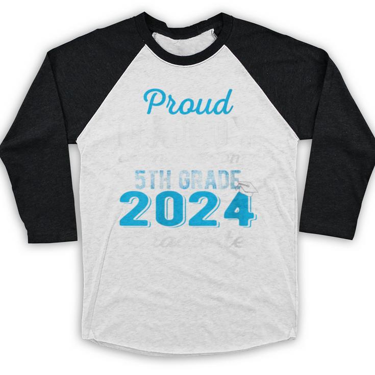 Proud Daddy Of 5th Grade Graduate 2024 Family Graduation Baseball Raglan Shirt