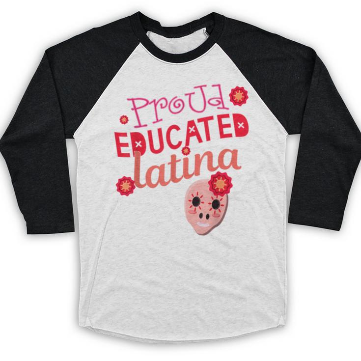 Proud Educated Latina Graduation Masters Degree PhD Baseball Raglan Shirt