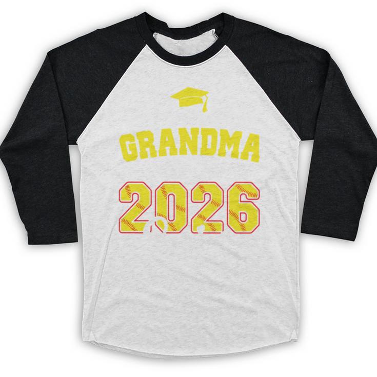 Proud Grandma Of A 2026 Senior Softball Graduation Matching Baseball Raglan Shirt