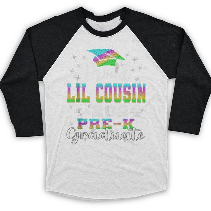 Proud Little Cousin Of PreK School Graduate 2024 Graduation Baseball Raglan Shirt