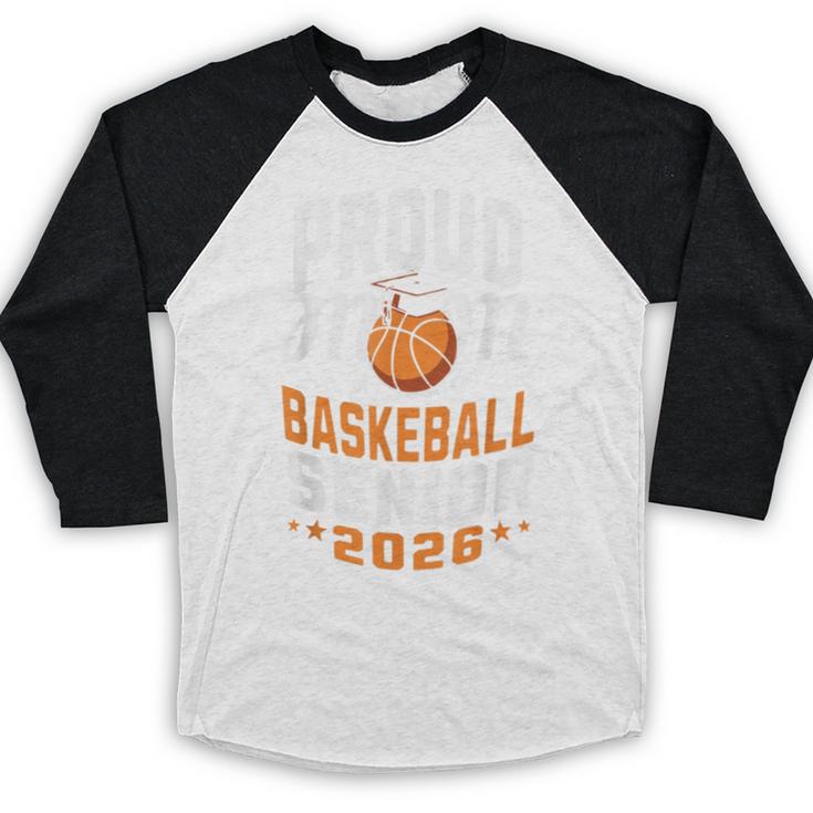 Proud Mom Of Basketball Senior 2026 Graduation Baseball Raglan Shirt