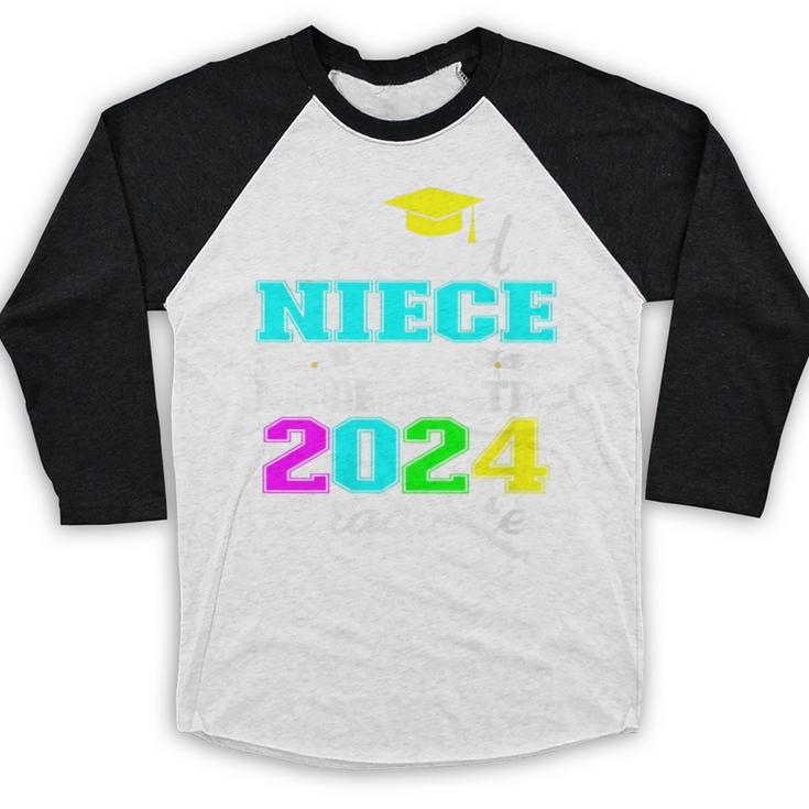 Proud Niece Of Kindergarten Graduate 2024 Graduation Niece Baseball Raglan Shirt