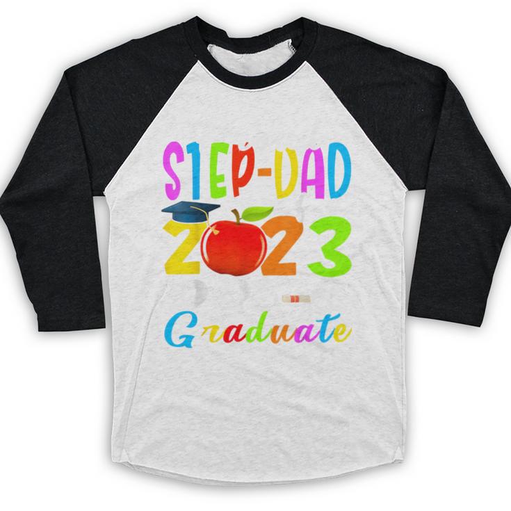 Proud Step-Dad Of 2023 Pre-K Graduate Fathers Day Graduation Baseball Raglan Shirt