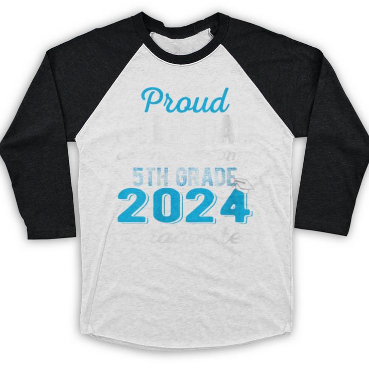 Proud Step Dad Of 5th Grade Graduate 2024 Family Graduation Baseball Raglan Shirt