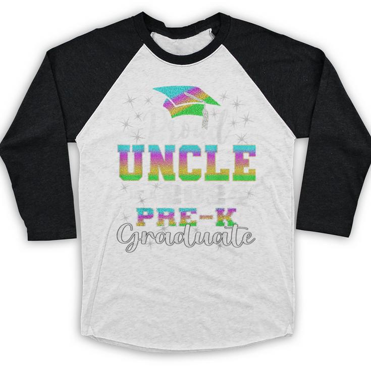 Proud Uncle Of PreK School Graduate 2024 Graduation Uncle Baseball Raglan Shirt
