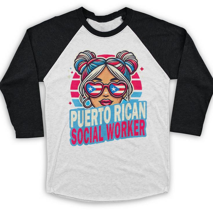 Puerto Rican Latina Social Worker MSW Masters Graduation Baseball Raglan Shirt