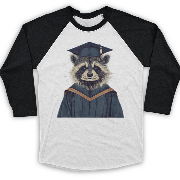 Raccoon Graduation Baseball Raglan Shirt