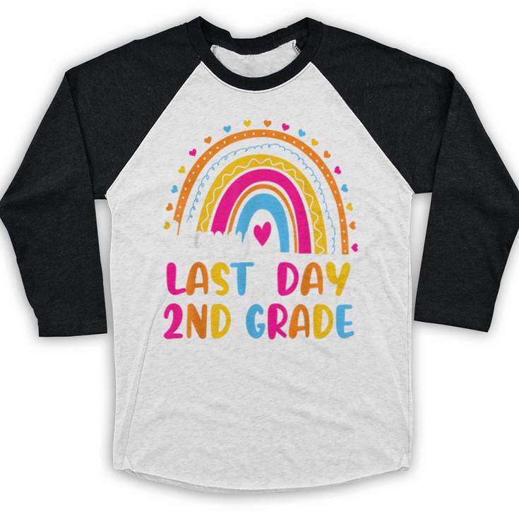 Rainbow Last Day Of 2nd Grade Teacher Student Graduation For Men Women Kids Baseball Raglan Shirt