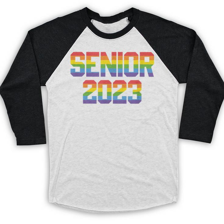 Rainbow LGBT Pride Senior 2023 Graduation Baseball Raglan Shirt