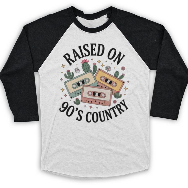 Raised On 90's Country Music Lover Nostalgia Retro Vibe Premium Tri-Blend Baseball Raglan Shirt Raised On 90's Country Music Lover Nostalgia Retro Vibe Premium Tri-Blend Baseball Raglan Shirt