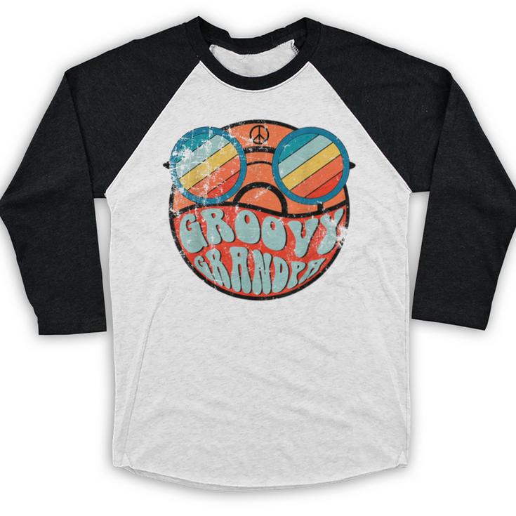 Retro 1970's Groovy Grandpa 70s Aesthetic Nostalgia Baseball Raglan Shirt