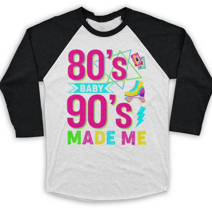 Retro 1980s 80's Baby 1990s 90's Made Me Nostalgia Vibes Premium Tri-Blend Baseball Raglan Shirt