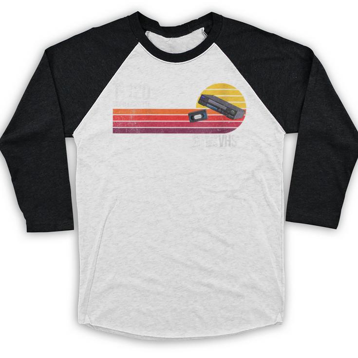 Retro 80's 90's Music Nostalgia Video Cassette Tape VHS Baseball Raglan Shirt