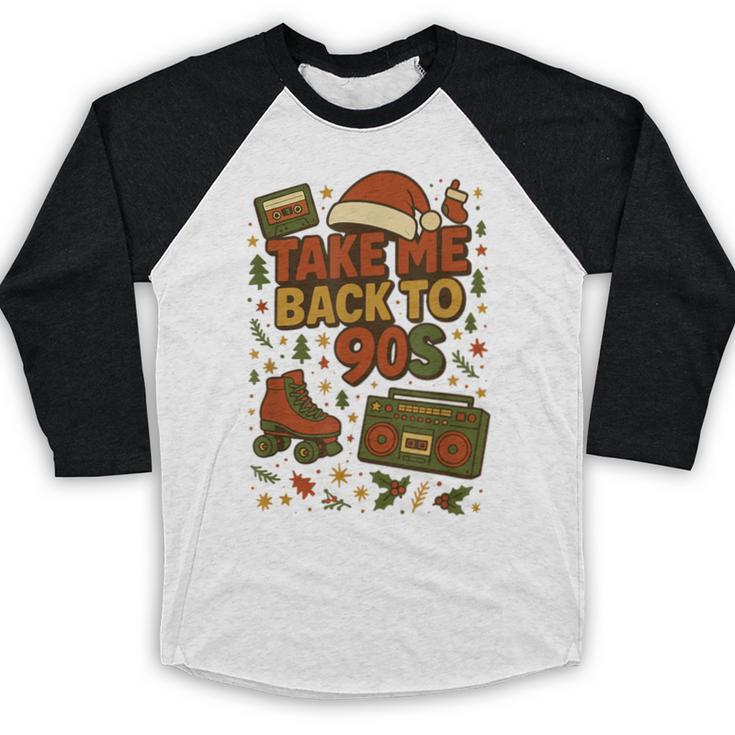 Retro 90s 80s Baby Christmas Holiday Nostalgia Baseball Raglan Shirt Retro 90s 80s Baby Christmas Holiday Nostalgia Baseball Raglan Shirt