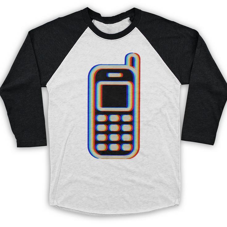 Retro Cell Vintage Mobile Phone 90s Nostalgia Vaporwave Fun Baseball Raglan Shirt Retro Cell Vintage Mobile Phone 90s Nostalgia Vaporwave Fun Baseball Raglan Shirt