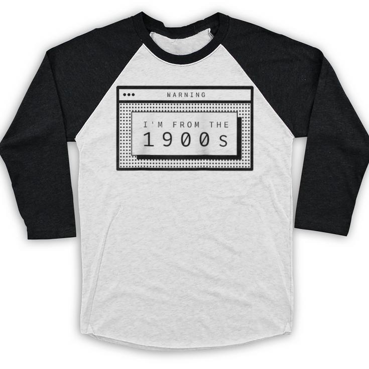 Retro Computer Screen I'm From The 1900s Birthday Raglan Baseball Tee Baseball Raglan Shirt