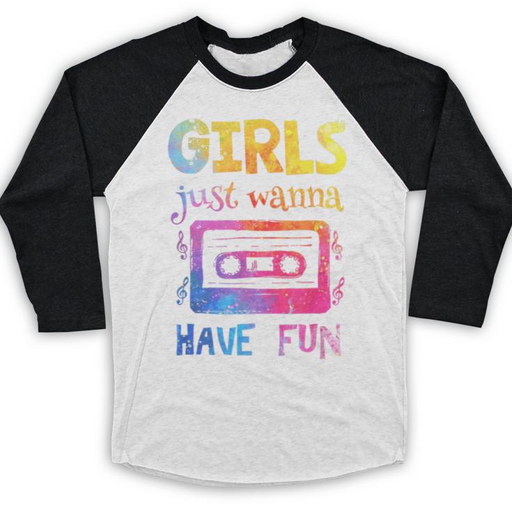 Retro Girls Just Wanna Have Fun Nostalgia 1980s 80's Premium Tri-Blend Baseball Raglan Shirt Retro Girls Just Wanna Have Fun Nostalgia 1980s 80's Premium Tri-Blend Baseball Raglan Shirt