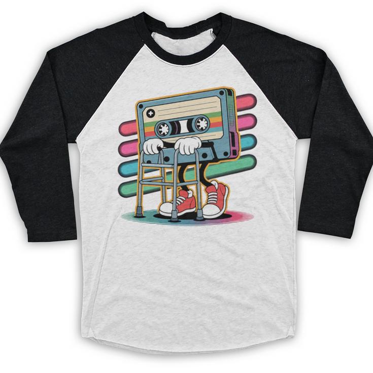 Retro Old Cassette Tape Cartoon With Walker Nostalgia Premium Tri-Blend Baseball Raglan Shirt Retro Old Cassette Tape Cartoon With Walker Nostalgia Premium Tri-Blend Baseball Raglan Shirt