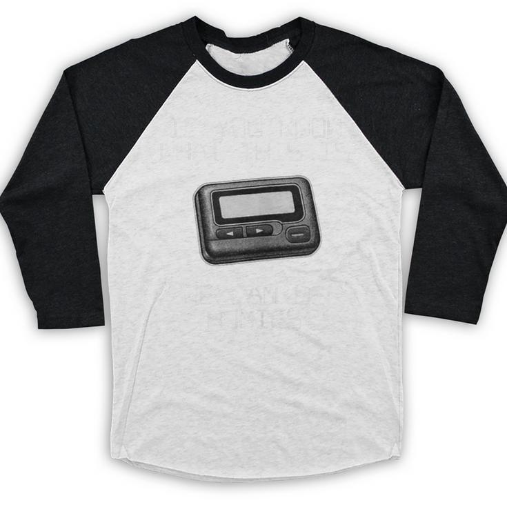 Retro Pager 90s Nostalgia Baseball Raglan Shirt