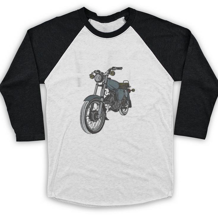 Retro Simme Moped Nostalgia Eastern Block Schwalbe Driver DDR Baseball Raglan Shirt