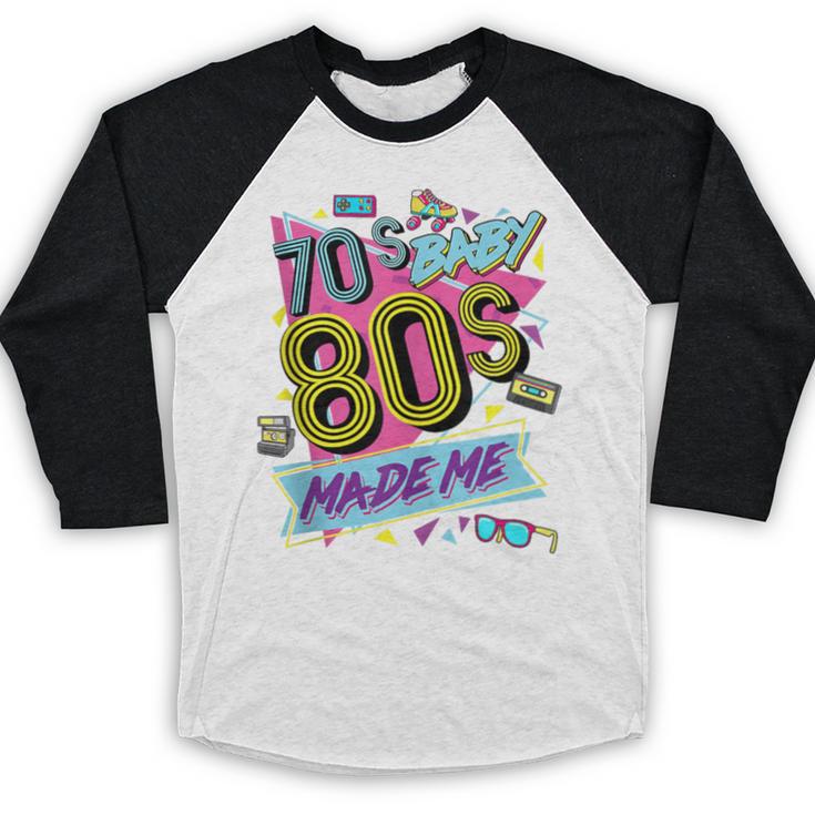 Retro Vintage 70's Baby 80's Made Me Nostalgia Classic Baseball Raglan Shirt
