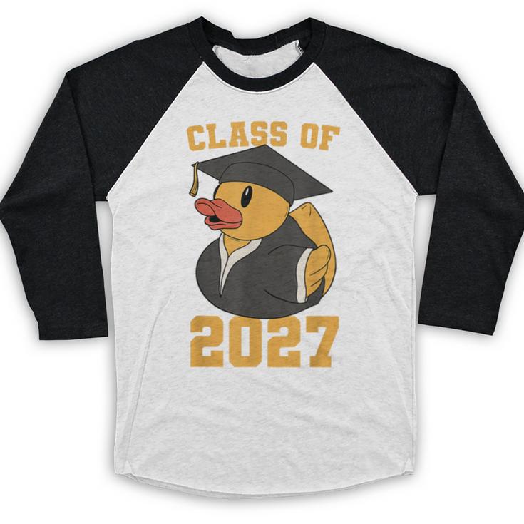 Rubber Duck Class Of 2027 Senior 2027 Graduation Year Senior Baseball Raglan Shirt