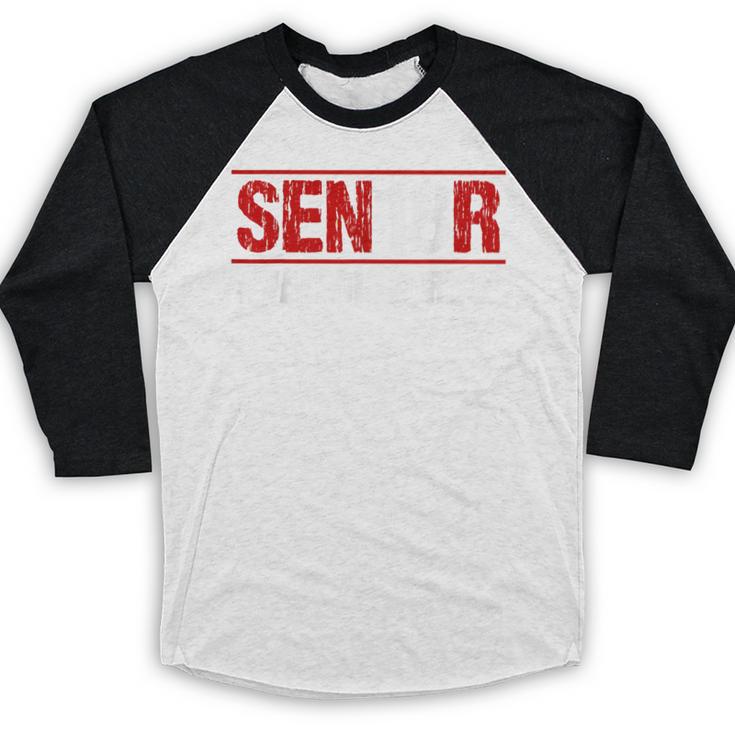 Senior 2018 Valedictorian School Colors Graduation Baseball Raglan Shirt