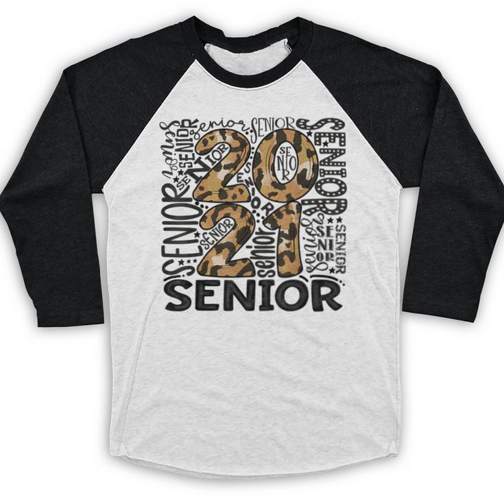 Senior 2021 Grad Class Of 2021 Graduation Leopard Cheetah Baseball Raglan Shirt