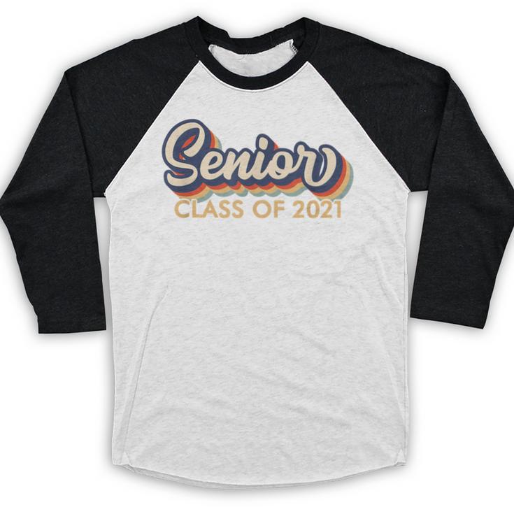 Senior 2021 Grad Shirt Retro 2021 Graduation Baseball Raglan Shirt