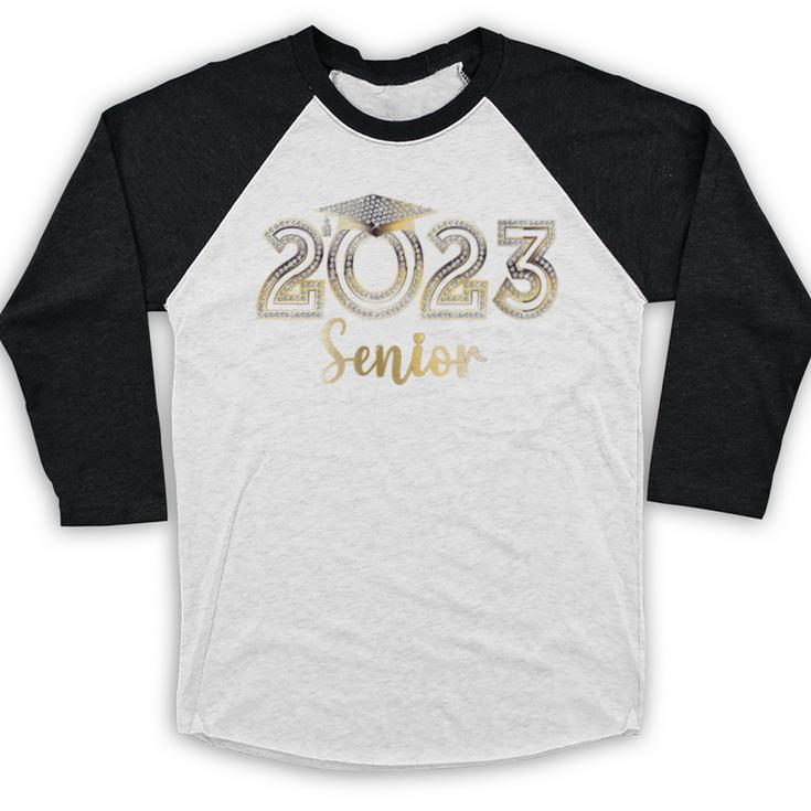 Senior 2023 Elegant Bling Graduation Senior 2023 Graduate Baseball Raglan Shirt