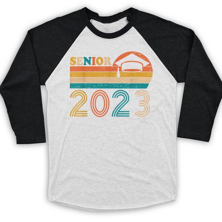 Senior 2023 Retro Class Of 2023 Seniors Graduation 23 Baseball Raglan Shirt