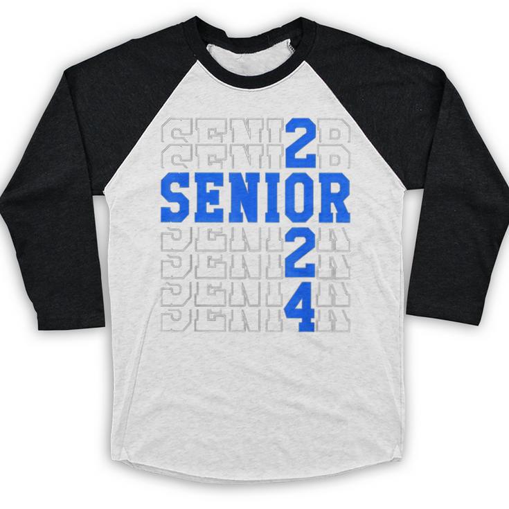 Senior 2024 Graphic Class Of 2024 Graduation Graphic Baseball Raglan Shirt