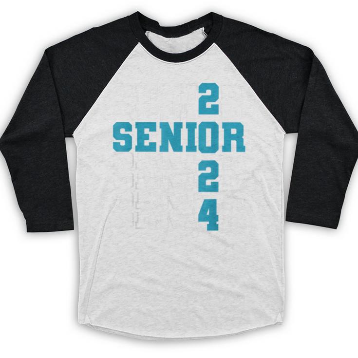 Senior 2024 Graduation Class Of 2024 Senior Boys Girls Baseball Raglan Shirt