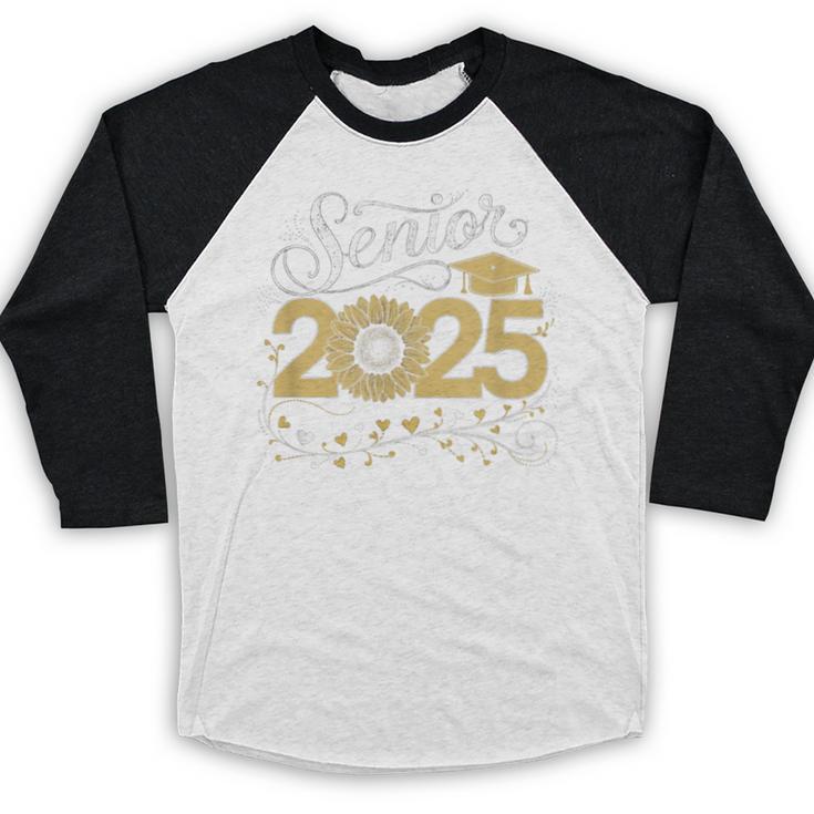 Senior 2025 Graduation Sunflower Class Of 2025 Baseball Raglan Shirt