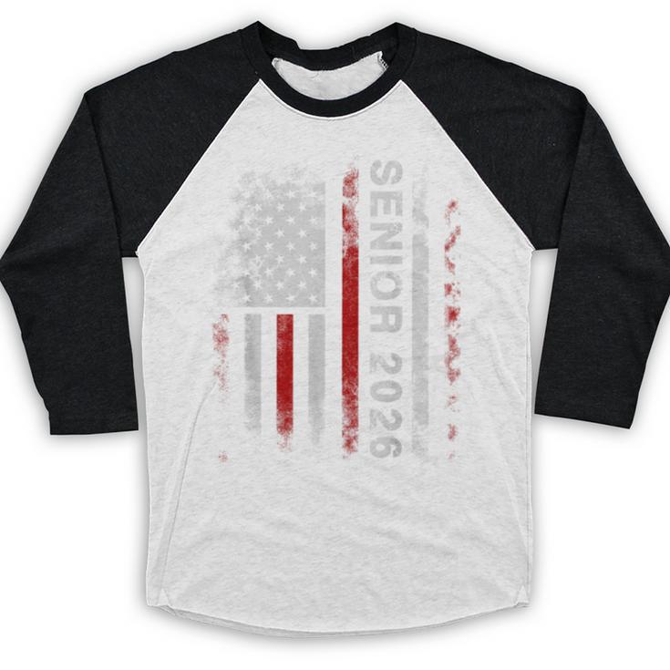 Senior 2026 American Flag Shirt USA Graduation Class Of 2026 Baseball Raglan Shirt