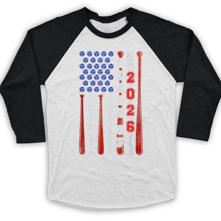 Senior 2026 Baseball American Flag Class Of 2026 Graduation Baseball Raglan Shirt