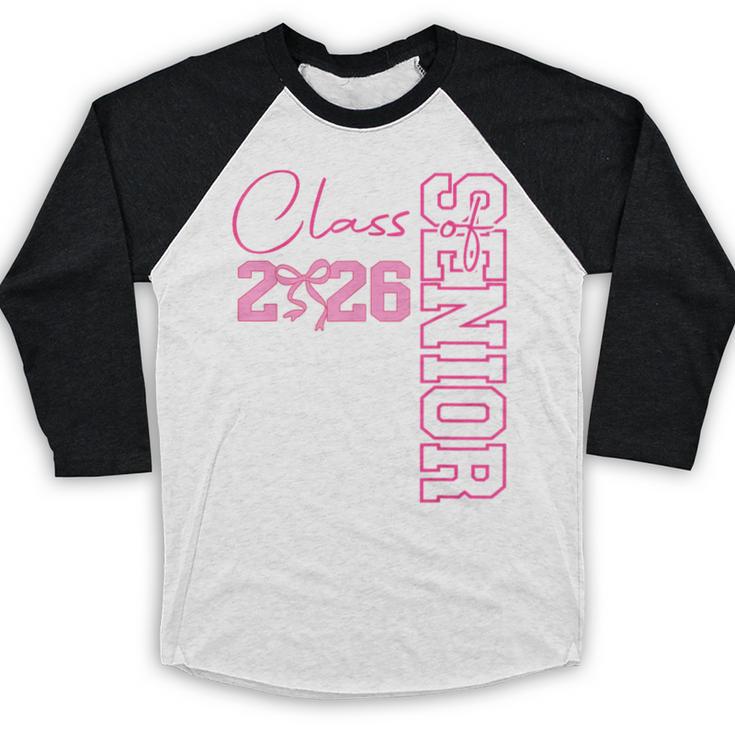 Senior 2026 Class Of 2026 Coquette Bow Graduation 2026 Baseball Raglan Shirt