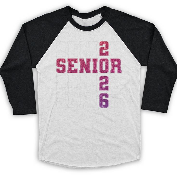 Senior 2026 Class Of 2026 Graduation 2026 Pink Girl Women Baseball Raglan Shirt